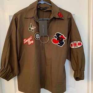 Zara Quarter sleeve shirt, brand new, w/tag Size M